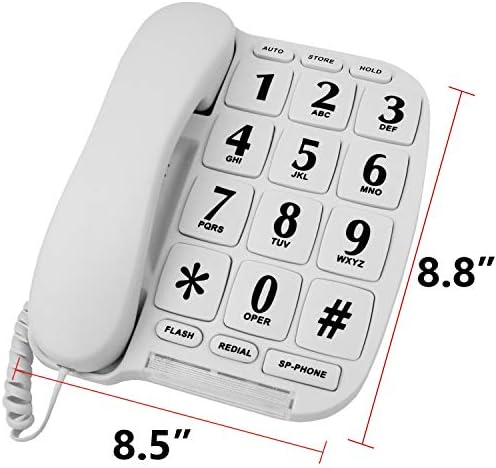 Teléfono de Botones Grandes para Pared o Escritorio con Altavoz y Memoria - imagen 3