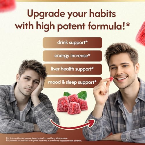 Gomitas para Dejar el Alcohol, Suplemento Natural para Apoyo a la Salud del Hígado, Reducción Gradual, 30 Días - imagen 4