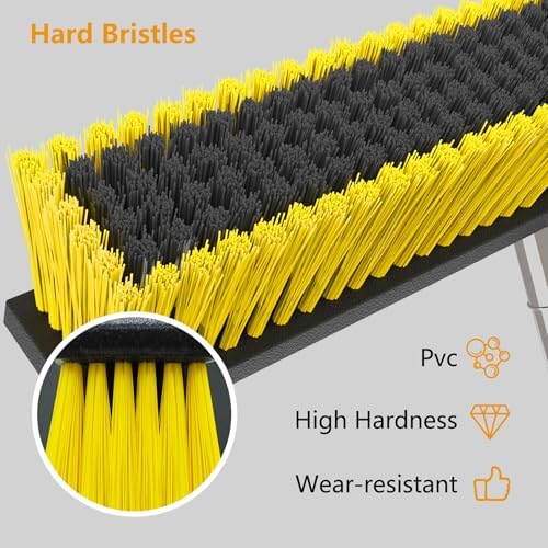 Escoba Exterior de 18 Pulgadas con Mango Ajustable de 65, Escoba Resistente con Cerdas Duras para Limpiar Jardín, Garage, Taller, Entrada, Madera, - imagen 4