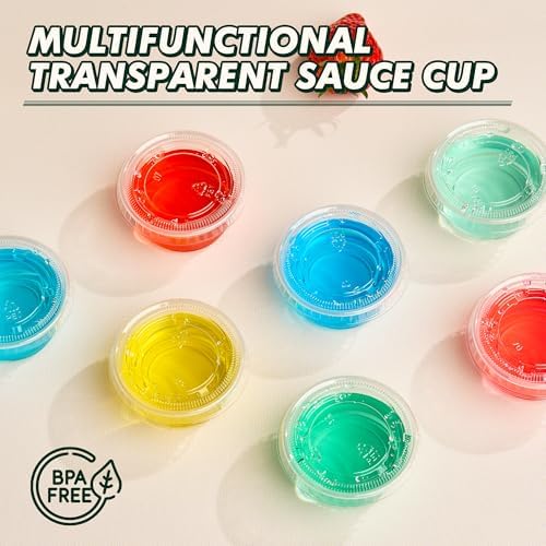 Set de 500 Tazas para Jello de 2 oz CELLURA con Tapas, Vasos de Plástico Transparentes para Soufflé, Preparación de Comidas, Picnic y Aderezos - imagen 7