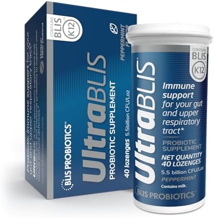 Lozenges Probioticos UltraBLIS de BLIS - Salud Inmunológica, Digestiva y Oral, K12, Menta - 40 Unidades - imagen 1