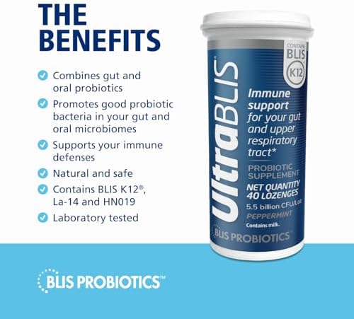 Lozenges Probioticos UltraBLIS de BLIS - Salud Inmunológica, Digestiva y Oral, K12, Menta - 40 Unidades - imagen 4
