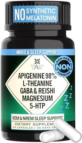 Suplemento Natural para Dormir NACLEA Sin Melatonina - No Adictivo - GABA, L-Teanina, Hongo Reishi, Apigenina, Magnesio Glicinato, 5-HTP - 90 - imagen 1