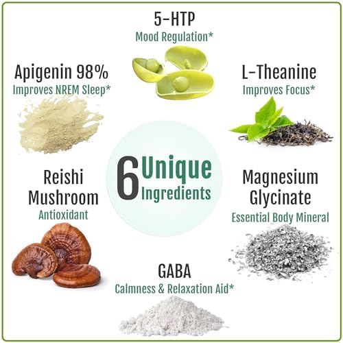 Suplemento Natural para Dormir NACLEA Sin Melatonina - No Adictivo - GABA, L-Teanina, Hongo Reishi, Apigenina, Magnesio Glicinato, 5-HTP - 90 - imagen 4