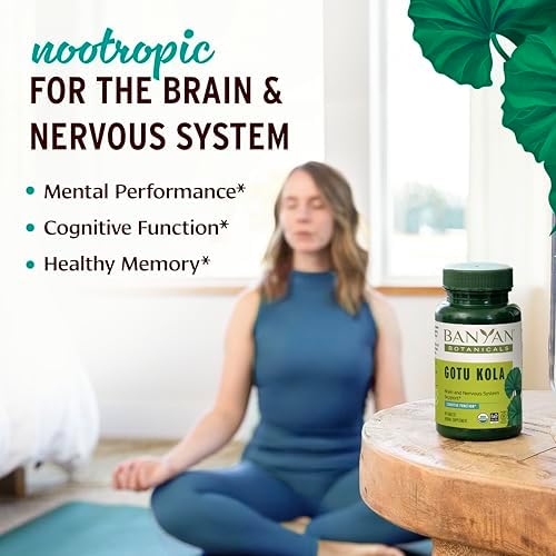 Banyan Botanicals Gotu Kola Orgánico – Suplemento Nootrópico para Claridad Mental, Memoria y Enfoque – Adaptógeno para Alivio del Estrés – 90 - imagen 2
