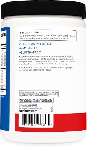 Nutricost BCAA + Polvo de Hidratación (Sabor Fruta Punch) 30 Porciones - Aminoácidos de Cadena Ramificada con Complejo Hidratante - Sin Gluten, No - imagen 4