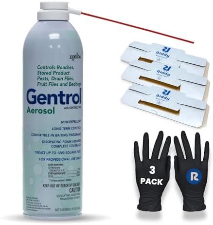 Kit de Control Completo Gentrol Aerosol IGR 16 oz, 3 Trampas para Cucarachas Riddy, 3 Guantes de Nitrilo Riddy, Protección Duradera - imagen 1