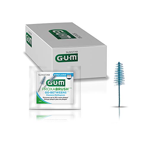 GUM - 614PQA Proxabrush Go-Betweens Recargas de Cepillos Interdentales Anchos, 2 Recargas por Paquete, 18 Paquetes - imagen 1