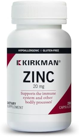 Kirkman - Zinc 20mg - 250 Cápsulas - Soporte Inmunológico - Alta Absorción - Hipoalergénico - imagen 1