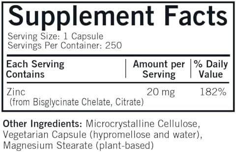 Kirkman - Zinc 20mg - 250 Cápsulas - Soporte Inmunológico - Alta Absorción - Hipoalergénico - imagen 3