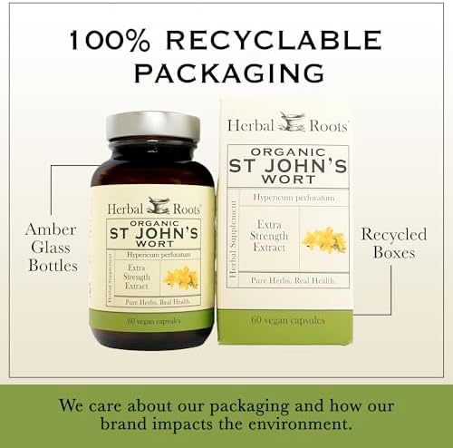 Cápsulas Orgánicas de Hierba de San Juan Herbal Roots | 450 mg por Porción | Sin Aglutinantes ni Rellenos No GMO | 60 Cápsulas Veganas - imagen 5