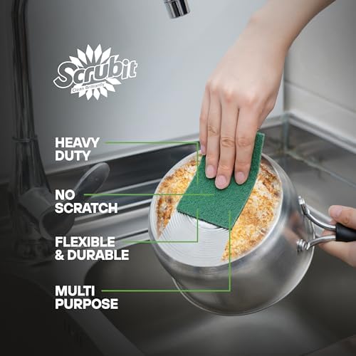Rollo de Estropajos SCRUBIT - 19 FT de Estropajos Verdes para Lavado de Platos - No Rayan, Abrasivos y Resistentes para Cocina, Ollas, Sartenes, - imagen 4