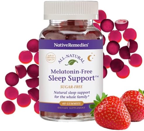 Gomitas para dormir sin melatonina de Native Remedies – Fórmula herbal sin azúcar con GABA, Magnesio, L-Teanina y Valeriana – Suplemento natural para - imagen 1