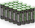 Baterías Recargables AA Kruta NiMH 2000mAh 1.2V de Alta Capacidad, Paquete de 20, Cargadas Previamente, Recarga Hasta 1200 Veces para Luces Solares - imagen 1