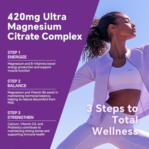 Gomitas de Citrato de Magnesio 420mg para Adultos - Doble Capa - con 10 Mil Millones de CFU - 5 Cepas de Probióticos y Calcio, D3, Biotina, Hierro, - imagen 6