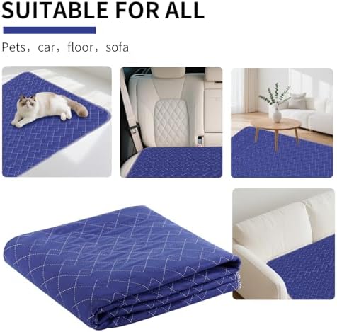 Almohadillas Lavables para Incontinencia en Adultos - Extra Grande XXL 34x52 Pulgadas (Paquete de 2) - Azul, Impermeables y Reutilizables para Cama - imagen 6