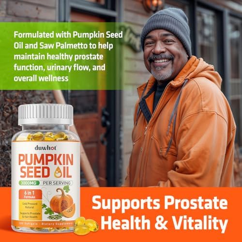 Cápsulas de Aceite de Semilla de Calabaza duwhot para el Cabello, con Saw Palmetto, Vitaminas A, E, Biotina, Zinc, 3000mg por Porción, 180 Softgels - imagen 5