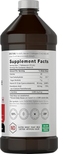Horbäach L-Carnitina Líquida 3000 mg | 16 oz | Sabor Berry | Suplemento de Máxima Potencia | Vegetariano, No Transgénico y Sin Gluten - imagen 2