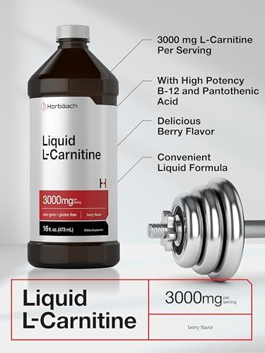Horbäach L-Carnitina Líquida 3000 mg | 16 oz | Sabor Berry | Suplemento de Máxima Potencia | Vegetariano, No Transgénico y Sin Gluten - imagen 4