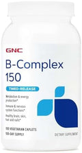 GNC B-Complejo 150, Metabolismo y Producción de Energía, Liberación Prolongada, 100 Cápsulas - imagen 1