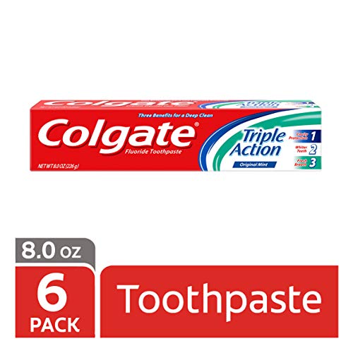 Pasta Dental Colgate Triple Acción, Menta - 8 onzas (Paquete de 6) - imagen 4