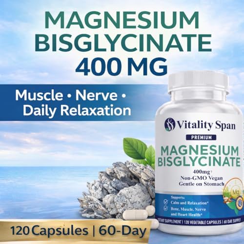 Glicinato de Magnesio 400mg, Magnesio Bisglicinato Quelado para Relajación y Sueño, Extra Fuerte con Óxido de Magnesio, Suave para el Estómago, - imagen 2