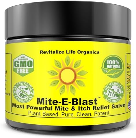 Mite-E-Blast Ungüento Alivio Potente a Base de Plantas para Picaduras de Insectos y Molestias por Ácaros con Aceite de Neem y Árbol de Té - imagen 1