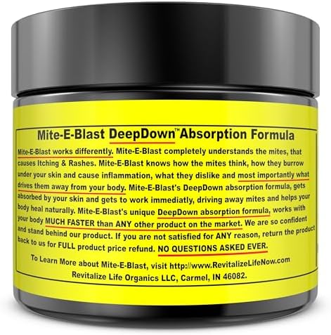 Mite-E-Blast Ungüento Alivio Potente a Base de Plantas para Picaduras de Insectos y Molestias por Ácaros con Aceite de Neem y Árbol de Té - imagen 3
