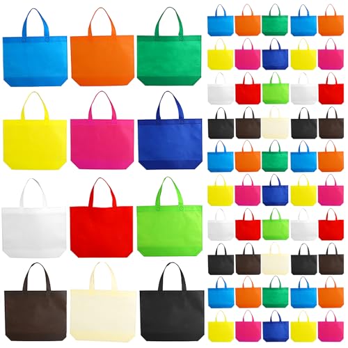 Nicunom 60 Piezas de Bolsas de Tela No Tejida para Fiestas, 13 x 10, Coloridas y Reutilizables, Bolsas de Regalo con Asas para Cumpleaños y Baby - imagen 1