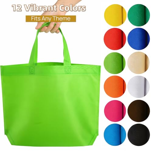 Nicunom 60 Piezas de Bolsas de Tela No Tejida para Fiestas, 13 x 10, Coloridas y Reutilizables, Bolsas de Regalo con Asas para Cumpleaños y Baby - imagen 5