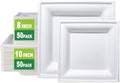 Platos Compostables GreenWorks de 8 y 10 pulgadas (50 unidades cada uno), paquete de 100 platos desechables de fibra de bagazo y bambú - imagen 1