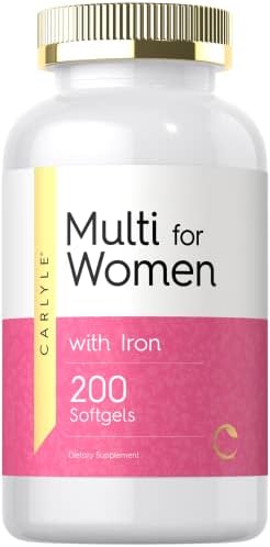 Multivitamínico Carlyle para Mujeres con Hierro | 200 Cápsulas Blandas | Vitaminas, Minerales y Omega Esenciales | Suplemento Nutricional Sin OGM y - imagen 1