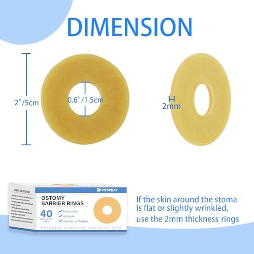 Anillo Barrera Ostomía TNTNDAY 40PCS, Anillos Adaptables de 2mm para Bolsa de Ostomía, Suministros para Colostomía, Ileostomía y Urostomía, Sellos - imagen 6