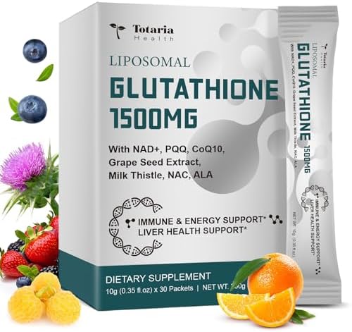 Suplemento Liposomal de Glutatión 1500mg, 12 en 1, Alta Absorción Líquida con NAD+, CoQ10, NAC y Ácido Alfa Lipoico - Apoya la Desintoxicación - imagen 1