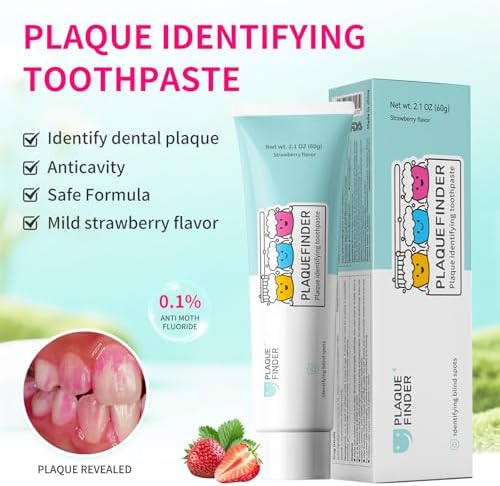 Pasta de Dientes Reveladora de Placa para Niños, Sabor Fresa con Flúor, Herramienta Divertida de Salud Oral para 3 Años+, 2.1oz - imagen 3