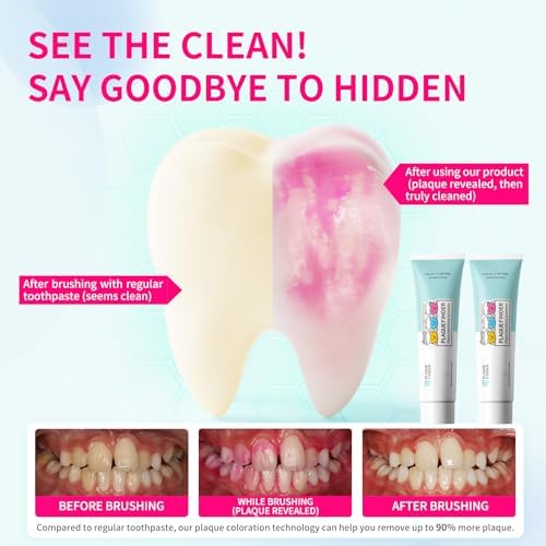 Pasta de Dientes Reveladora de Placa para Niños, Sabor Fresa con Flúor, Herramienta Divertida de Salud Oral para 3 Años+, 2.1oz - imagen 5