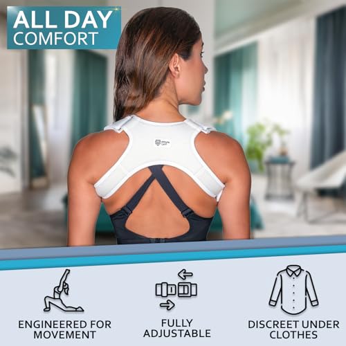 Corrector de Postura para Espalda Alta y Joroba de Cuello - Faja Soporte para Alivio del Dolor - Alineador para Hombros Redondeados - Discreto Bajo - imagen 3