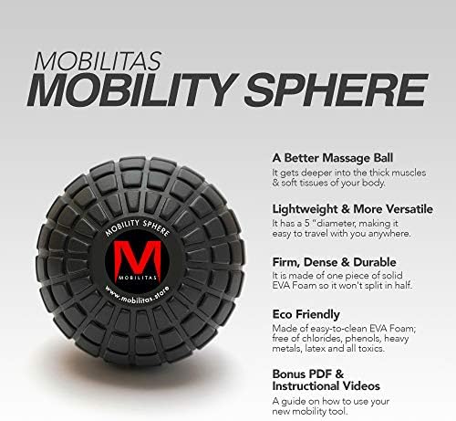 Mobilitas Sphere de Movilidad - Pelota de Masaje Grande de 5 Pulgadas, Herramienta de Liberación Miofascial y Psoas - Rodillo de Espuma para - imagen 2