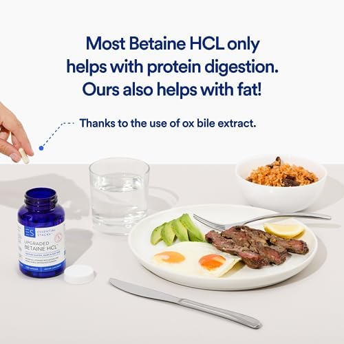 Suplemento de Betaína HCL con Pepsina, Bile de Buey, Genciana Orgánica y Jengibre - Enzimas Digestivas, Sin Gluten, Lácteos ni Soja (120 Cápsulas) - imagen 4