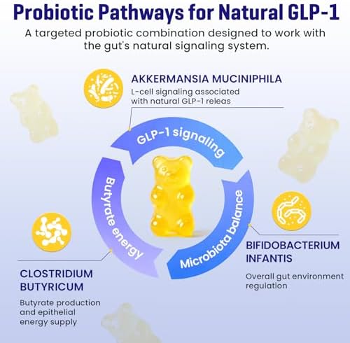 Yooaseital GLP-1, Suplemento GLP-1 Natural para Hombres y Mujeres, Gomitas con Berberina y Probiótico Akkermansia, 90 Gomitas Sin Azúcar para - imagen 5