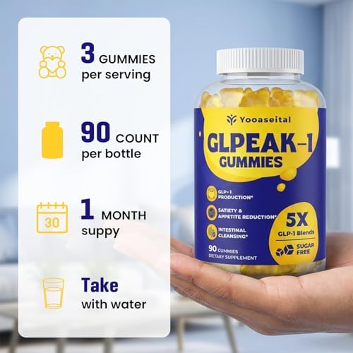 Yooaseital GLP-1, Suplemento GLP-1 Natural para Hombres y Mujeres, Gomitas con Berberina y Probiótico Akkermansia, 90 Gomitas Sin Azúcar para - imagen 8