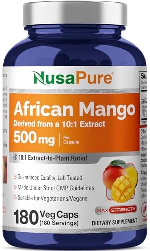 NusaPure Mango Africano, 500 mg, 180 Cápsulas Veganas (Sin OGM, Veganas) - imagen 1
