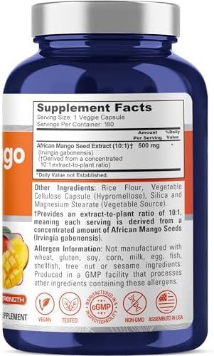 NusaPure Mango Africano, 500 mg, 180 Cápsulas Veganas (Sin OGM, Veganas) - imagen 2