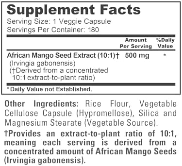 NusaPure Mango Africano, 500 mg, 180 Cápsulas Veganas (Sin OGM, Veganas) - imagen 4