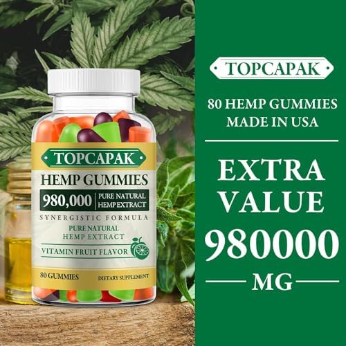 Paquete de 2 gomitas de cáñamo para dormir, aliviar el dolor y la ansiedad - Suplemento avanzado de alta potencia con extracto puro de cáñamo - Mejor - imagen 2