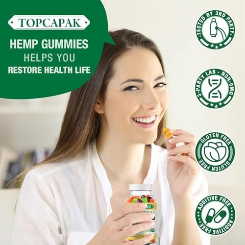 Paquete de 2 gomitas de cáñamo para dormir, aliviar el dolor y la ansiedad - Suplemento avanzado de alta potencia con extracto puro de cáñamo - Mejor - imagen 7