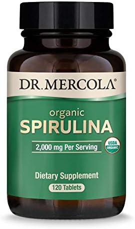 Dr. Mercola Spirulina Orgánica - 2,000 mg - Certificada USDA - Apoya la Desintoxicación y Salud Inmunológica - Superalimento - Sin OGM, Sin Gluten y - imagen 1