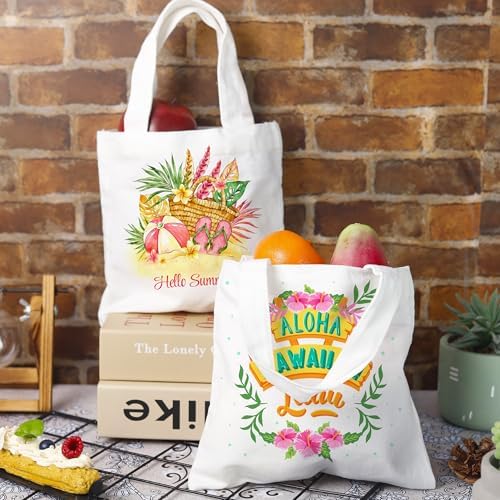 Joyclub Paquete de 24 Mini Bolsas Tote de Sublimación 8 x 8.75 in Blancas, Reutilizables para Manualidades, Fiestas, Bodas y Cumpleaños - imagen 3