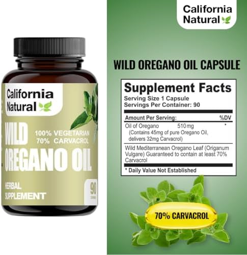 Cápsulas Blandas Vegetarianas de Aceite de Orégano Silvestre - California Natural - Apoyo al Sistema Inmunológico y Digestivo - 90 Controles - imagen 3