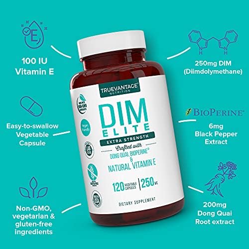 Suplemento DIM 250mg (Diindolilmetano) con Dong Quai, Vitamina E Natural y BioPerine - Alivio para la Menopausia y Acné Hormonal - Soporte Hormonal - imagen 2